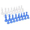 32PC Plastic Chess Pieces International Tournament Set King Height 49mm for Coffee Shop Chess Game Compact Shape Blue White view 4