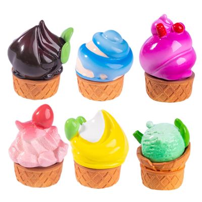Abaodam 6pcs Artificial Ice Cream Decor for Home and Party Realistic Simulation Food Props Treats for Kitchen Display Photography and Craft Projects
