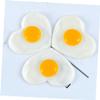 Abaodam 2pcs Realistic Heart Fried Model PVC Fake Food Decoration for Restaurants Kitchen Props Photography Lifelike Artificial Eggs for Home Decor view 4