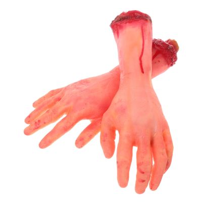 Abaodam 2pcs Realistic Scary Fake Hands for Halloween Pranks Lightweight Severed Hand Props for Decor Safe Material Easy to Store for Kitchen Party Use