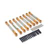 RC Car DIY Parts for WPL for Henglong for Feiyu for JJRC C14 C24 B14 B24 8 Pieces Metal Adjustable Pull Rod Remote Control Crawler Vehicle Upgrade Parts Accessories(Yellow) view 1