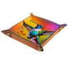 Dice Trays Hummingbird Holder Storage Box for Dice Games Like RPG DND, Leather Dice Holder Portable Folding Rolling Dice Tray, 16x16cm view 1