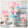 19 Pcs Ribbon Bow Cake with Stick Decoration,Black Pink Bow Birthday Cake Decorations,Ceremonial Birthday Decor,Bow Cake Top,Wedding Engagement Supplies (Pink) view 2