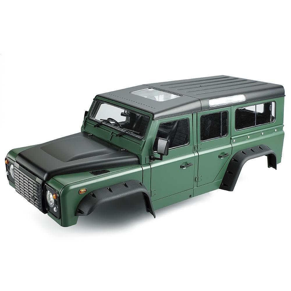 1/10 RC Car Hard Body Shell Kit-313mm Wheelbase D110 Land Rover Defender Body for Axial SCX10 90046 TRX4 CC01 Capra RC Crawler Car (313mm Army Green)
