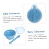 ERINGOGO 1set Silicone Foldable Bowl Spoon Portable Boys and Girls Tableware for Travel and Outdoor Use Space-saving Storage Food-grade Material Easy to view 4
