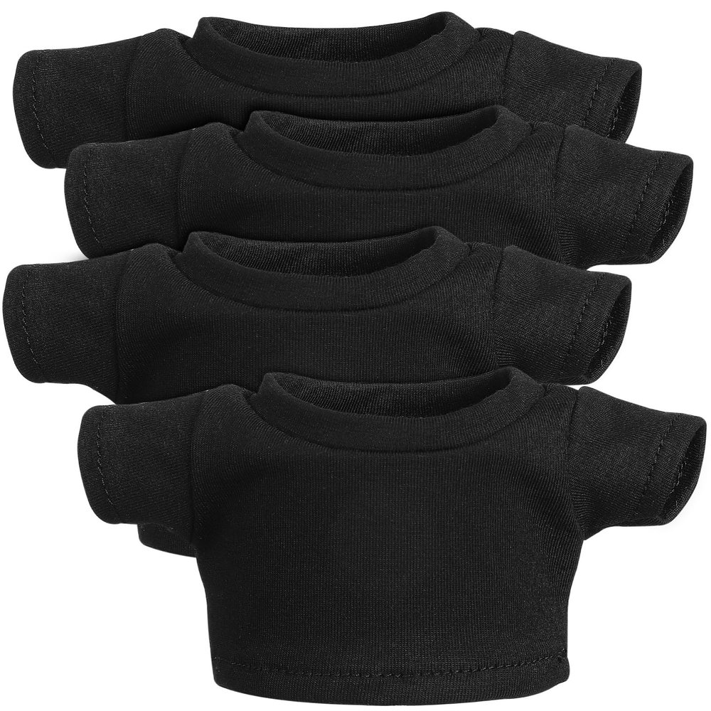 CHICAMPERA 4pcs Bear Doll Short Sleeves T-Shirt for Stuffed Animals Cotton Doll Clothes Reusable and Replaceable for