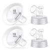 2 Packs 18mm Flange Set, Updated Oval Soft Rim Shield and Wide Mouth Base Connector Pump Parts for Spectra S2 Spectra S1 9 Plus Breastpumps Accessories, 106 Degree Wider Opening Angel view 1