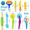 Dough Tools Set for Kids, 9 Pcs Dough Tools Sets for Kids Ages 4-8, Includes Cutters Roller, Rolling Pins, Safety Scissors, Plastic Knife (color01) view 2
