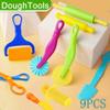 Dough Tools Set for Kids, 9 Pcs Dough Tools Sets for Kids Ages 4-8, Includes Cutters Roller, Rolling Pins, Safety Scissors, Plastic Knife (color01) view 3