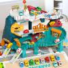 BLmukce Dinosaur Race Track Playset for Boys Kids 3-5, Dinosaur Climbing Hills Car Track Play Set with 10 Mini Racer Cars, Birthday Gift for 3 4 5 6 7 8 Year Old Boys Girls view 2