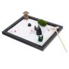 ERINGOGO Miniature Zen Garden Sand Play Kit Relaxing Indoor Decoration with Sand Rakes Rocks Accessories for Meditation Home Decor Relief Black view 1