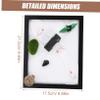 ERINGOGO Miniature Zen Garden Sand Play Kit Relaxing Indoor Decoration with Sand Rakes Rocks Accessories for Meditation Home Decor Relief Black view 2