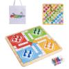 12 Inch Wooden 2-in-1 Ludo & Snakes Board Game, Reversible Travel Set with Storage Bag & Organizer Box (All-in-One Storage) view 1