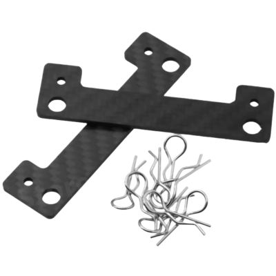 RC Car Upgrade Part for Tamiya for TT02 XV01 for TT01 1/10 Carbon Fiber Body Posts Magnet Fixed Mount Bracket with Clips RC Car Upgrade Parts Accessory