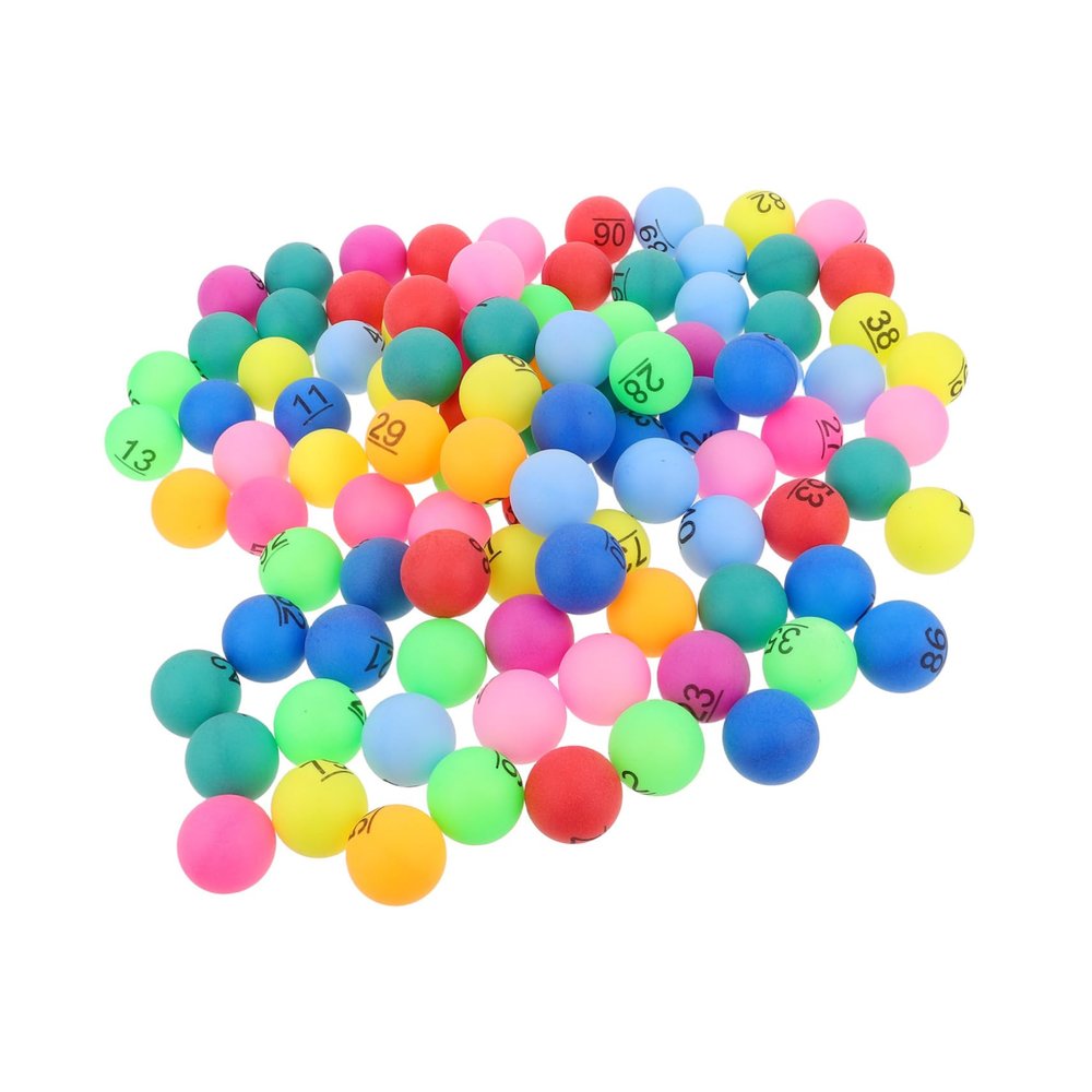 BESTonZON Bingo Balls Set for Parties 100 Numbered Plastic Prize Balls for Games Carnival and Raffles Multi-Color Favors and Supplies