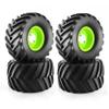 133mm 1/10 RC Monster Truck Rubber Tire Plastic Wheel Rim Big with monster Set 12mm Hex Fit for 1/10 most RC Monster Truck E-Revo HIMOTO HSP HPI Summit, Tamiya Kyosho W77 (Green) view 1
