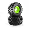 133mm 1/10 RC Monster Truck Rubber Tire Plastic Wheel Rim Big with monster Set 12mm Hex Fit for 1/10 most RC Monster Truck E-Revo HIMOTO HSP HPI Summit, Tamiya Kyosho W77 (Green) view 3