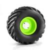 133mm 1/10 RC Monster Truck Rubber Tire Plastic Wheel Rim Big with monster Set 12mm Hex Fit for 1/10 most RC Monster Truck E-Revo HIMOTO HSP HPI Summit, Tamiya Kyosho W77 (Green) view 4