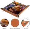 Dice Trays Guinea Pig Flowers Holder Storage Box for Dice Games Like RPG DND, Leather Dice Holder Portable Folding Rolling Dice Tray, 16x16cm view 3