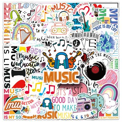 100PCS Music Stickers, Funny Music Gifts for Student Vinyl Waterproof for Water Bottle Laptop Luggage Guitar Gifts for Adult Teacher Students