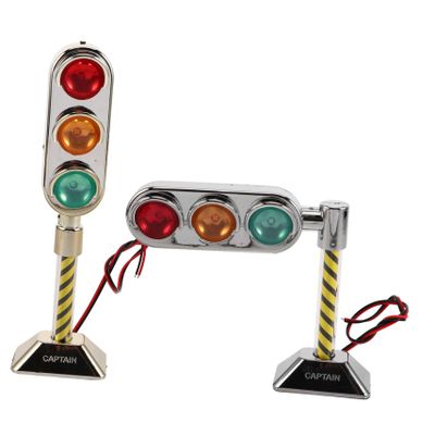 PRETYZOOM 2pcs Mini Traffic Light Signal Lamp Decor 3-Color LED Car Interior Decoration for Boys and Girls Rooms Toys and Party Favors Compact Traffic Signal Model