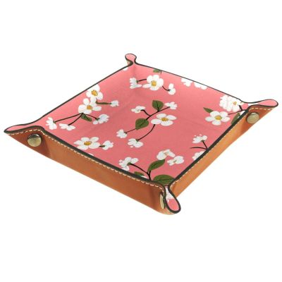 Dice Trays Daisy Holder Storage Box for Dice Games Like RPG DND, Leather Dice Holder Portable Folding Rolling Dice Tray, 16x16cm