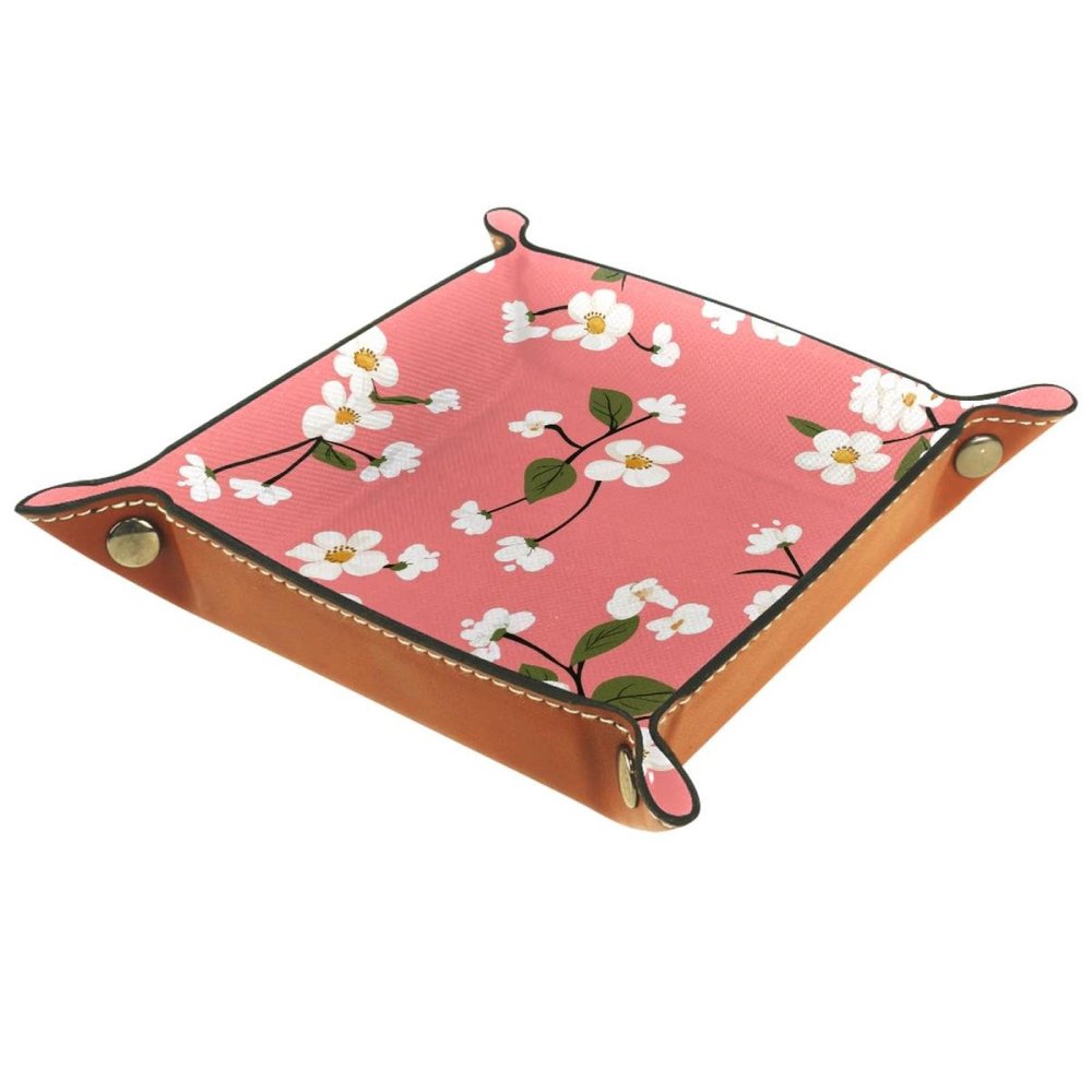Dice Trays Daisy Holder Storage Box for Dice Games Like RPG DND, Leather Dice Holder Portable Folding Rolling Dice Tray, 16x16cm