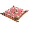 Dice Trays Daisy Holder Storage Box for Dice Games Like RPG DND, Leather Dice Holder Portable Folding Rolling Dice Tray, 16x16cm view 1