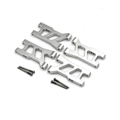 4Pcs Metal Front and Rear Suspension Arm Set 7630 for Traxxas Latrax Teton 1/18 RC Car Upgrade Parts Accessories(Silver)