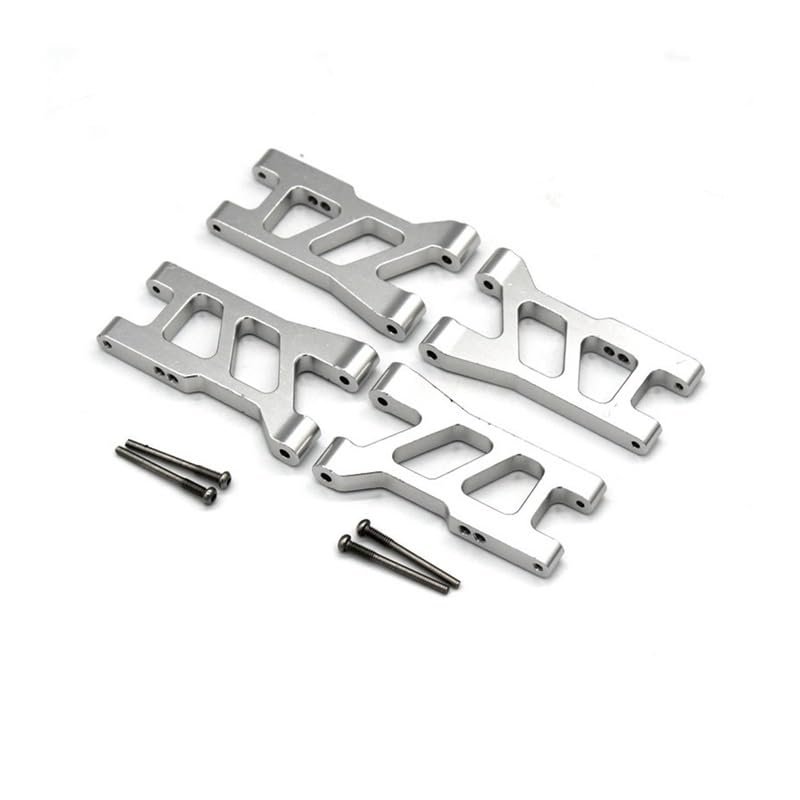 4Pcs Metal Front and Rear Suspension Arm Set 7630 for Traxxas Latrax Teton 1/18 RC Car Upgrade Parts Accessories(Silver)