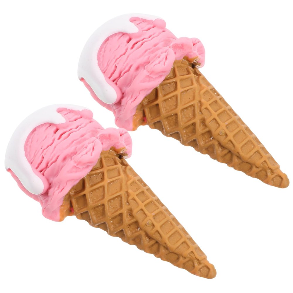 Cabilock 2pcs Realistic Ice Cream Cones Bulk Reusable Simulation Toys for Boys and Girls