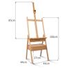 HIONJIN Drawer Sketching Back Support Folding Easel Wooden Storable Box Oil Painting Easel(E) view 2