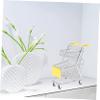 Hohopeti Mini Shopping Cart Toy Supermarket Handcart with Structure for Playtime Room Gift Yellow view 3
