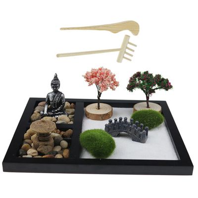 Totority Zen Garden Kit for Desk Garden Decorative Sandbox Ornament Table Artware Decor