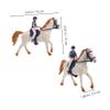 BESTonZON Horse Figurine Model Realistic Miniature Barn Decoration Rider for Farm Scene Display and Gifting Plastic Design White Horse Sculpture view 2
