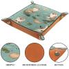 Dice Trays Otters Holder Storage Box for Dice Games Like RPG DND, Leather Dice Holder Portable Folding Rolling Dice Tray, 16x16cm view 3