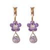 NSQFKALL Women Fashion Earrings Dangling Petal Drop Tassel Hamme Hoops (Purple, One Size) view 1