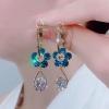 NSQFKALL Women Fashion Earrings Dangling Petal Drop Tassel Hamme Hoops (Purple, One Size) view 2