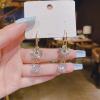 NSQFKALL Women Fashion Earrings Dangling Petal Drop Tassel Hamme Hoops (Purple, One Size) view 3