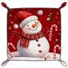Dice Trays Snowman Candy Holder Storage Box for Dice Games Like RPG DND, Leather Dice Holder Portable Folding Rolling Dice Tray, 16x16cm view 2