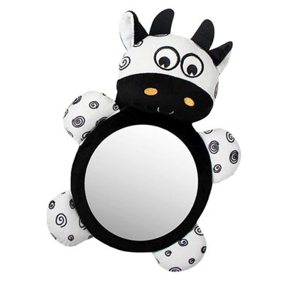 Hohopeti Car Mirror with Cow Design Easy to Install Safety Mirror for Rear Facing Car Seats View for Adorable Boy Girl Observation Accessory