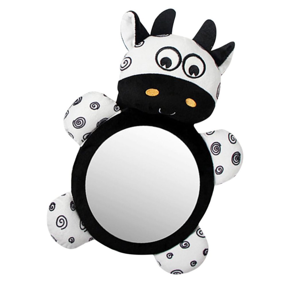 Hohopeti Car Mirror with Cow Design Easy to Install Safety Mirror for Rear Facing Car Seats View for Adorable Boy Girl Observation Accessory
