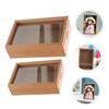 Abaodam 2pcs Wooden Piggy Bank Photo Frame Transparent Money Saving Box Compact Bank for Adults Stylish Home Decor for Bedroom Living Room Office view 4