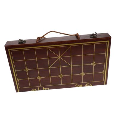 CHICAMPERA Elegant Chinese Chess Set Wooden Chess Game Dual-Function Storage Box for Adults Portable Wooden