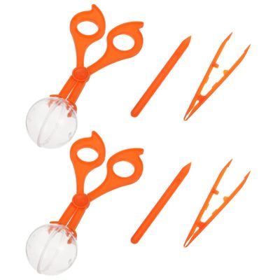 BRIGHTFUFU 2sets Catching Tool for Boy Girl of Insect Collectors with Non-Slip Clip Handle Lightweight Bug Catching Scissors and Tweezers Outdoor Exploration Kit for Nature Fun