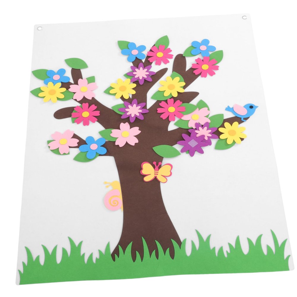 VANZACK Kids Felt Flower Tree DIY Board Set for Children and Kids