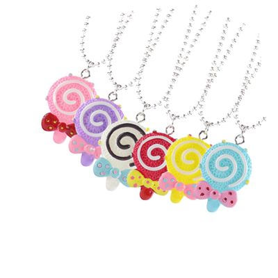KICHOUSE 6pcs Girls Necklace Lollipop Shaped Necklace Party Ornament Neck Accessories Festival Holiday Decor