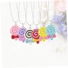 KICHOUSE 6pcs Girls Necklace Lollipop Shaped Necklace Party Ornament Neck Accessories Festival Holiday Decor view 3