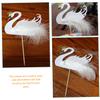 Toddmomy 5pcs Swan Cake Decorations Lightweight Cake Picks for Birthday Wedding Engagement Party Creative Dessert Toppers to Enhance Celebration Atmosphere view 2
