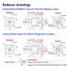 Nema23 Gearbox Helical Gear 6.35/8/11/14/9.525mm Input 10:1 50:1 for 57mm Stepper Motor 200 400W Servo(Ratio 10,6.35mm Input) view 2
